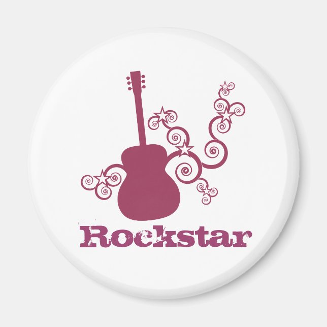 Rockstar Guitar Magnet, Fuchsia Magnet (Framsidan)