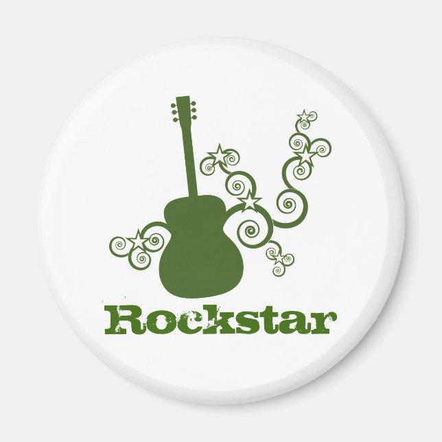 Rockstar Guitar Magnet, Grönt Magnet (Framsidan)