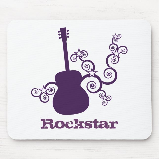 Rockstar Guitar Mousepad, Lila Musmatta (Framsidan)