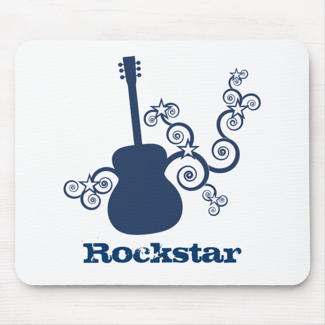 Rockstar Guitar Mousepad, Royal Blue Musmatta (Framsidan)