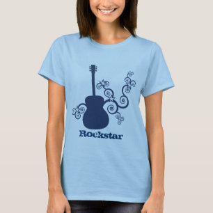 Rockstar Guitar Woman's Shirt, Royal Blue Tee