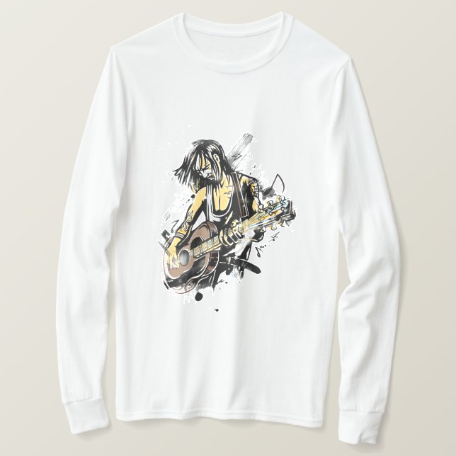 Rockstar Guy Pay Guitar T Shirt (Design framsida)