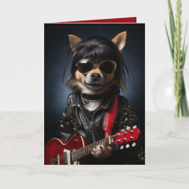 Rockstar Hund Birthday, Rolig hund, musiktema Kort