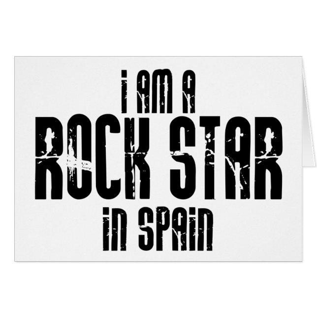 Rockstar i Spanien Hälsningskort (Framsidan Horizontal)