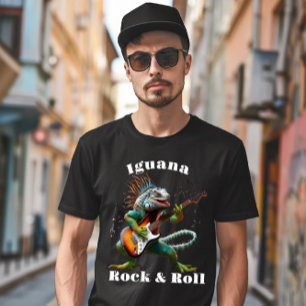 Rockstar Iguana i en Colorful Music Burst T Shirt