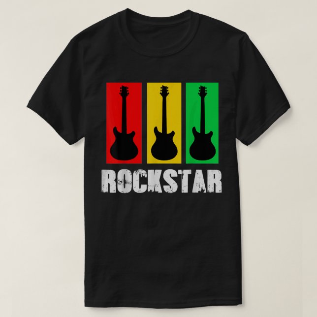 Rockstar Kids T-shirt Vintage Gitarr (Design framsida)