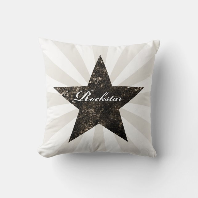 Rockstar kudder (grungestrukturer - mörk) kudde (Framsida)