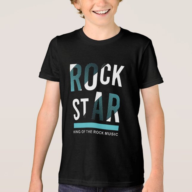 Rockstar Kung vid Rock musik T Shirt (Framsida)
