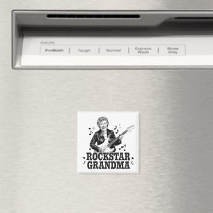 Rockstar Mormor – Rollig och Retro Musikdesign Magnet