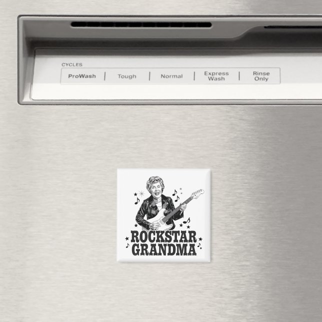 Rockstar Mormor  – Rollig och Retro Musikdesign Magnet (In Situ (Dishwasher))
