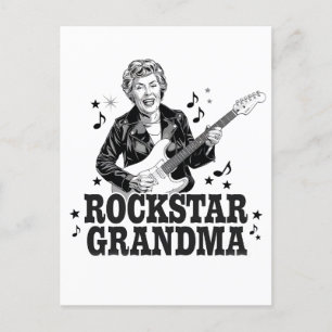 Rockstar Mormor – Rollig och Retro Musikdesign Vykort