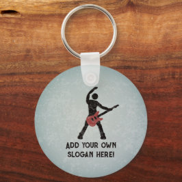 Rockstar - Musician with Red Guitar - egen text Nyckelring