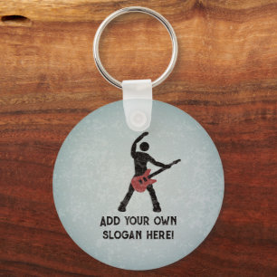 Rockstar - Musician with Red Guitar - egen text Nyckelring