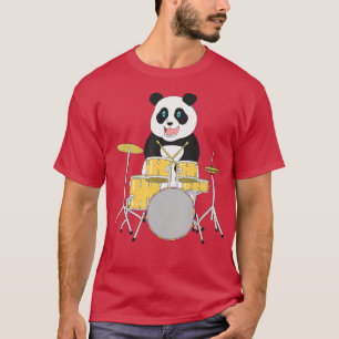 Rockstar Panda Safari Zoo Animal Drummer Drummer P T Shirt