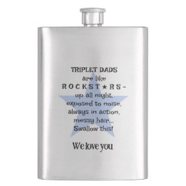 Rockstar Pappa, Gift for Triplet pappa, Anpassning Fickplunta