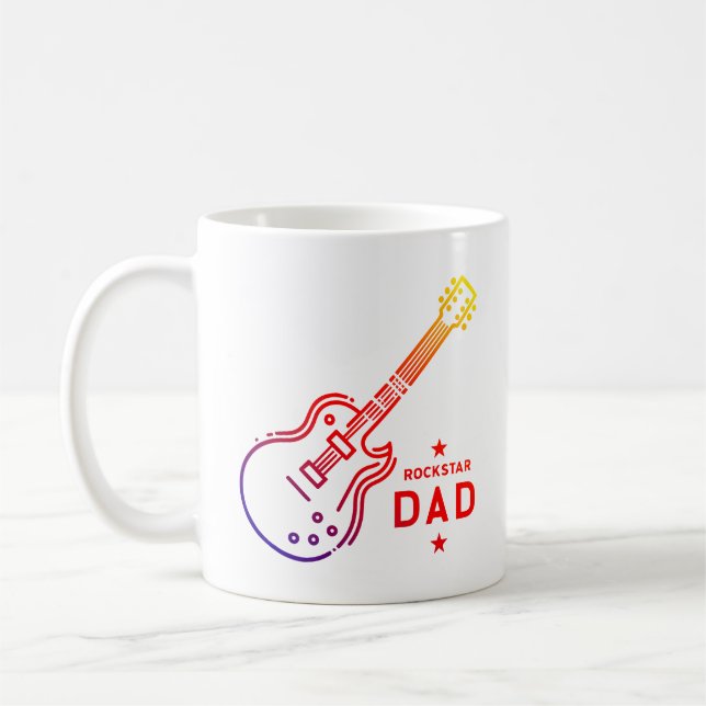 Rockstar Pappa Guitar Kaffemugg (Vänster)