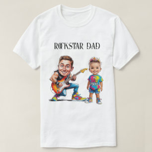 Rockstar Pappa och babylidrottare med gitarr T Shirt