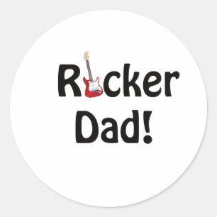 Rockstar Pappa Runt Klistermärke