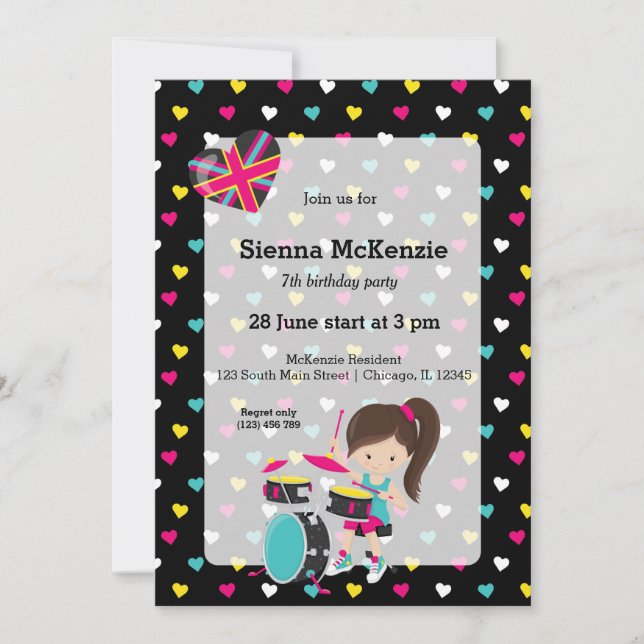 Rockstar party inbjudningar (Framsida)