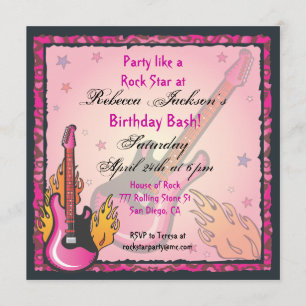 RockStar partyinbjudningar Inbjudningar