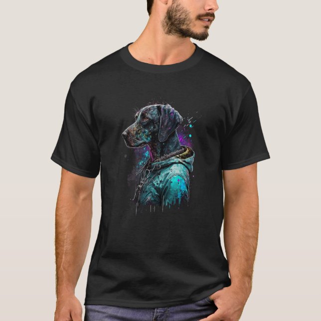 Rockstar portrait GSP German Shorthaired Pointer T Shirt (Framsida)