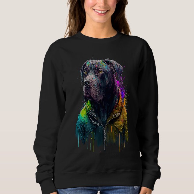 Rockstar portrait italian mastiff Cane Corso T Shirt (Framsida)