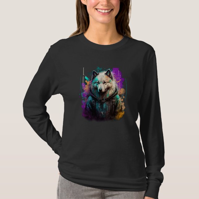 Rockstar portrait Samoyed T Shirt (Framsida)