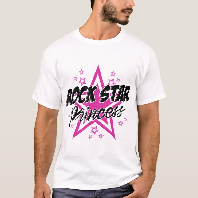 Rockstar Princess T-shirt Party Sassy Music Girls (Framsida)