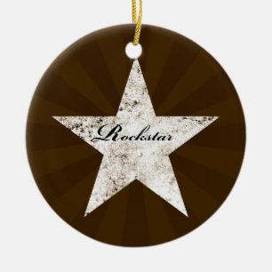 Rockstar prydnad (grungestrukturer - tända), julgransprydnad keramik