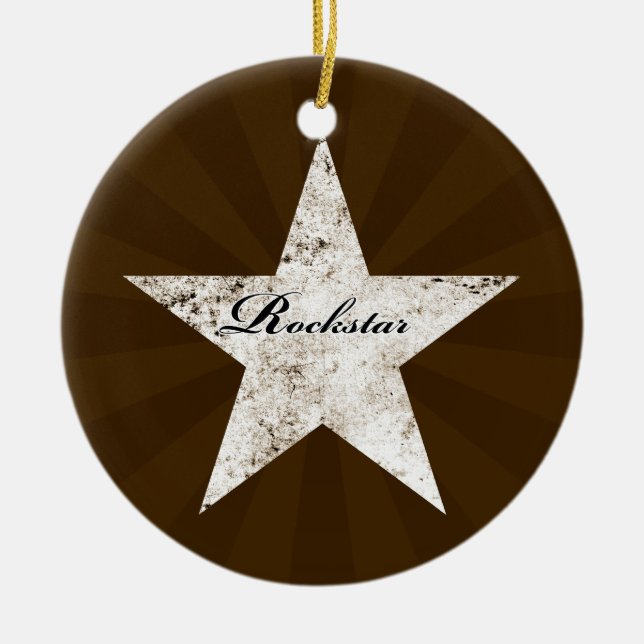 Rockstar prydnad (grungestrukturer - tända), julgransprydnad keramik (Framsidan)