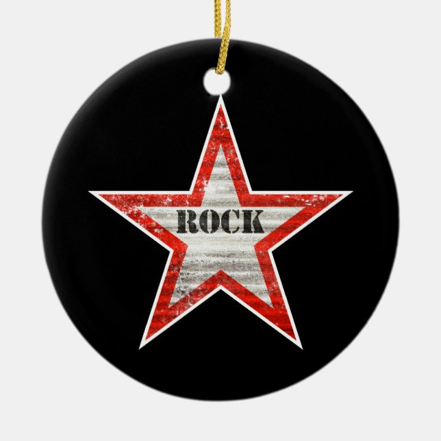Rockstar prydnad (svart bakgrund) julgransprydnad keramik (Framsidan)