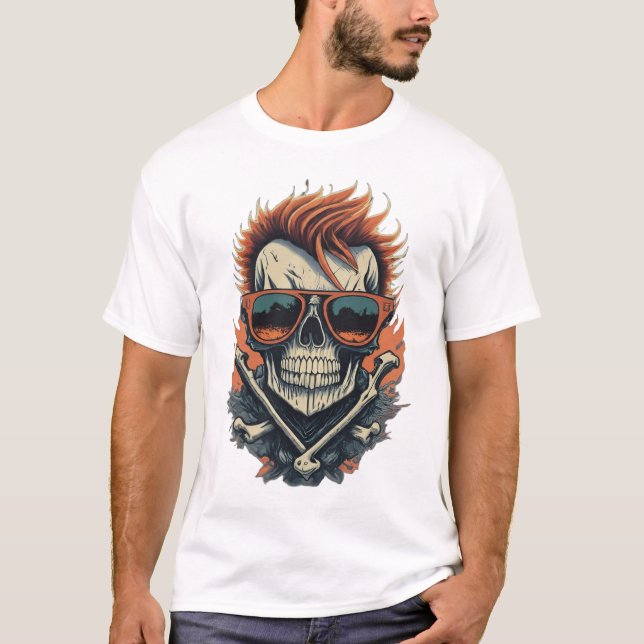 Rockstar Skull och Crossbone T-Shirt (Framsida)