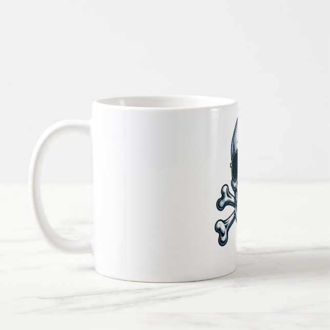 Rockstar Skull T-Shirt - Fet och Badass" Kaffemugg (Vänster)