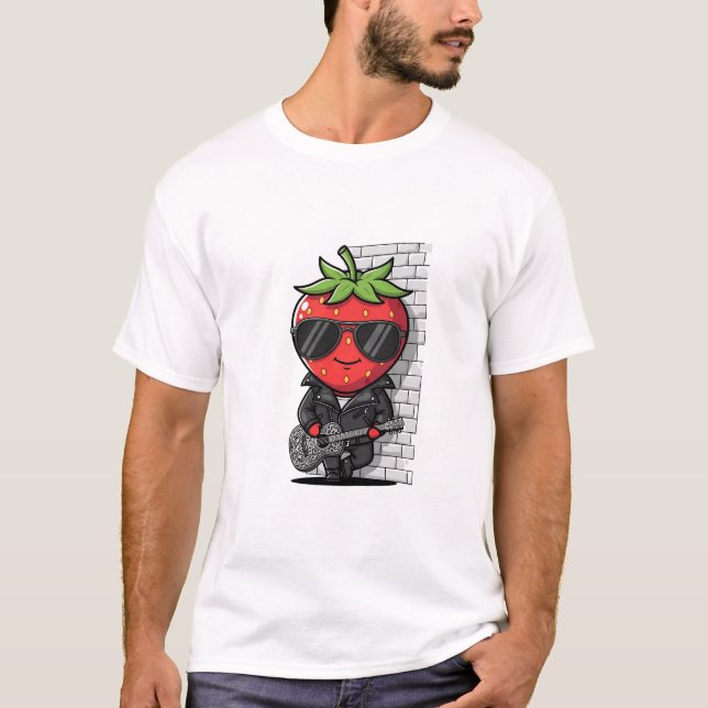 Rockstar Strawberry T Shirt (Framsida)
