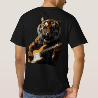 Rockstar Tiger med Electric Guita T Shirt