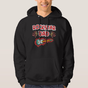 Rockstarpappa Elgitarr Rockfan Pappas Dag Hoodie