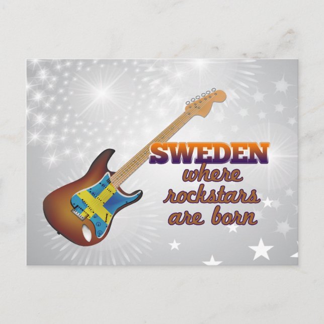 Rockstars föds i Sverige Vykort (Framsida)