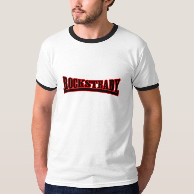 Rocksteady svart rött tee shirt (Framsida)