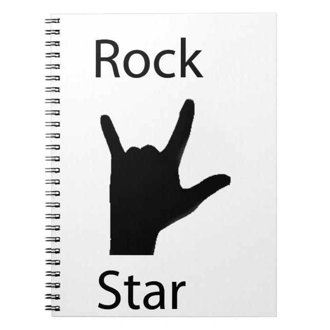Rockstjärna Anteckningsbok Med Spiral (Framsidan)
