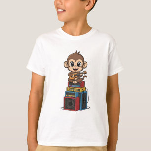 Rockstjärna Apa Gitarr Musiker Barn T Shirt