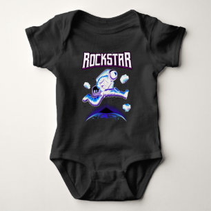 Rockstjärna-astronaut spelar gitarr i rymdbaby boo t shirt