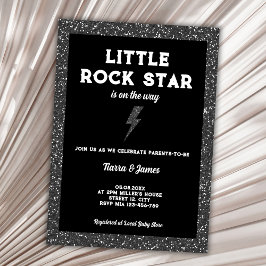 Rockstjärna Baby Shower Black Rock and roll Inbjudningar