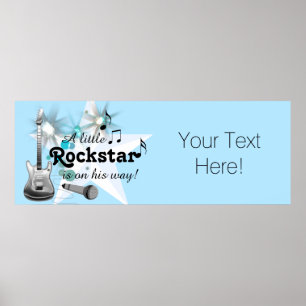 Rockstjärna Baby Shower Poster