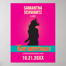 ROCKSTJÄRNA BAT MITZVAH POSTER i SHOCK ROSA
