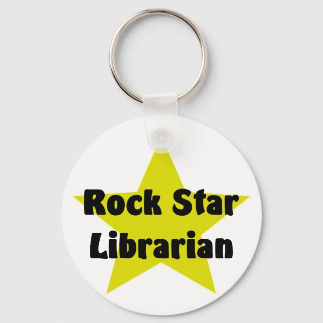 Rockstjärna bibliotekarie nyckelring (Framsida)