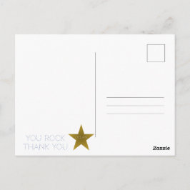 Rockstjärna Birthday Tack Postcard Blue Guld Vykort