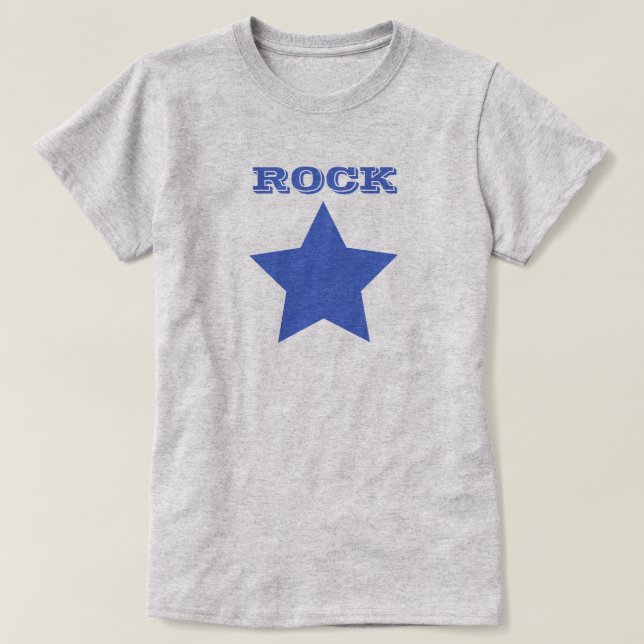 ROCKSTJÄRNA | Blåstjärniga T-Shirt-stjärnorna för  Tee (Design framsida)
