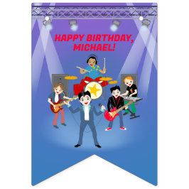 Rockstjärna Boy Band Födelsedagsfest Vimplar