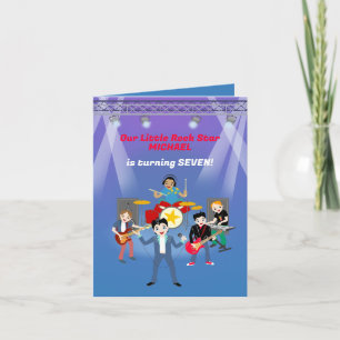 Rockstjärna Boys Band-Födelsedagsfest Inbjudan