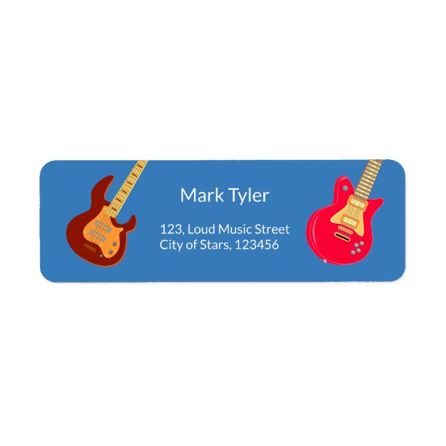 Rockstjärna Boys Band-Födelsedagsfest Returadress Etikett (Framsidan)